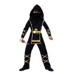 P'tit clown re66058 - dguisement ninja noir enfant taille 10 / 12 ans