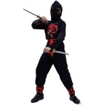 P'tit clown re66273 - dguisement enfant ninja noir et rouge taille 7 / 9 ans