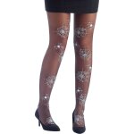 P'tit clown re67805 - collants noir impression toile d'araigne