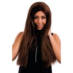 P'tit clown re68042 - perruque cindy, longue raide 60cm, marron