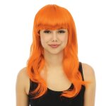 P'tit clown re68064 - perruque longue raide avec frange orange