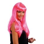 P'tit clown re68067 - perruque lola, longue raide  frange, rose