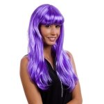 P'tit clown re68069 - perruque lola, longue raide � frange, violet