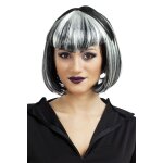 P'tit clown re68998 - perruque vampiresse noir et blanche