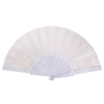 P'tit clown re72985 - eventail en tissu 40 cm, blanc