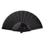 P'tit clown re72986 - eventail en tissu 40 cm, noir