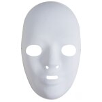 P'tit clown re78586, lot de 6 masques blancs pvc, taille adulte