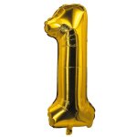 P'tit clown re80001, ballon alu mylar 85cm chiffre 1, or