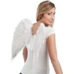 P'tit clown re80161 - ailes d'ange en plumes 50 cm blanc