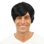 P'tit clown re81116 - perruque courte homme, noir