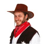 P'tit clown re82013 - chapeau cowboy imitation nubuck adulte, marron fonc