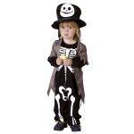 P'tit clown re82167 - costume baby gentil squelette, 104 cm 3 / 4 ans