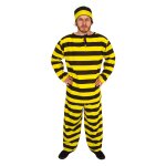 Déguisement prisonnier noir et jaune, adulte l / xl Déguisement prisonnier noir et jaune, adulte l / xl
