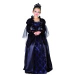 P'tit clown re88115 - costume enfant luxe reine noire, s 4 / 6 ans