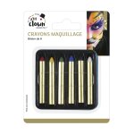 P'tit clown re90470 - crayon maquillage, blister de 6, rouge, jaune, vert, bleu, noir, blanc P'tit clown re90470 - crayon maquillage, blister de 6, rouge, jaune, vert, bleu, noir, blanc