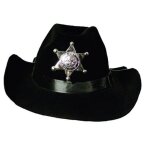P'tit clown re90652 - chapeau feutre shrif adulte, noir