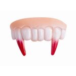 P'tit clown re91002 - dentier de vampire souple sanglant (2 dents rouges)