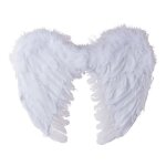 P'tit clown re91121 - ailes d'ange en plumes 40 x 32 cm, blanc