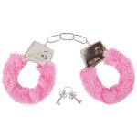 P'tit clown re91290 - menottes roses plastique en fourrure