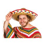 Chapeau sombrero paille multicolore