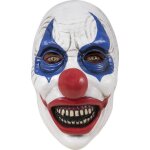 P'tit clown re95590 - masque latex de clown tueur blanc et bleu