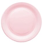 Paquet de 10 assiettes laqu�es 22, 7cm en carton, rose pastel