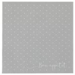 Paquet de 12 serviettes pois airlaid 40x40cm, argent Paquet de 12 serviettes pois airlaid 40x40cm, argent