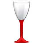 Destockage, paquet de 20 verres, pied rouge Destockage, paquet de 20 verres, pied rouge