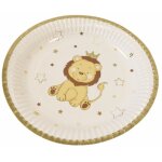 Paquet de 6 assiettes lion couronn� en carton 18cm