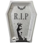 Paquet de 6 assiettes pierre tombale halloween 21cm