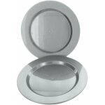 Destockage, paquet de 6 assiettes rondes plastique maje 26cm, grises