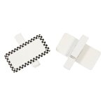 Paquet de 6 mini - ardoises damier bois sur pince blanche