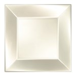 Paquet 8 assiettes à dessert plastique rigide carré, blanc perle 18 cm Paquet 8 assiettes à dessert plastique rigide carré, blanc perle 18 cm
