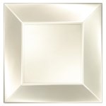 Paquet de 8 assiettes plastique rigide 23 cm carré, blanc perle Paquet de 8 assiettes plastique rigide 23 cm carré, blanc perle