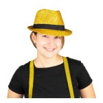 Party pro 333046, chapeau borsalino shiny or