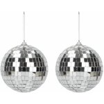 Party pro 3330910, lot de 2 petites boules à facettes 10cm à suspendre, argent Party pro 3330910, lot de 2 petites boules à facettes 10cm à suspendre, argent