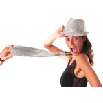 Party pro 33344, cravate sequin argent  zip