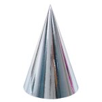 Party pro 40101s, lot de 6 chapeaux pointus mtalliss argent
