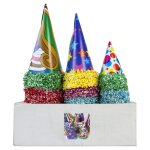 Party pro 57121974, set de 50 chapeaux pointus carton multicolores assortis avec franges