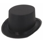 Party pro 8438037, chapeau haut de forme tissu noir luxe