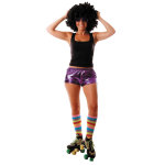 Mini short disco violet, adulte