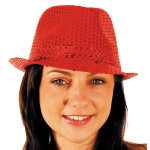 Party pro 865090605, chapeau borsalino sequin rouge