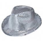 Party pro 865090611, chapeau borsalino sequin argent