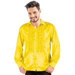 Party pro 8653184, chemise disco satin jaune, adulte m / l