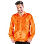 Party pro 8653186xl, chemise disco satin orange, adulte xl