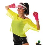Party pro 86539, t - shirt fishnet 80's fluo jaune, adulte Party pro 86539, t - shirt fishnet 80's fluo jaune, adulte