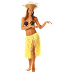 Jupe hawa en raphia jaune, 60 cm