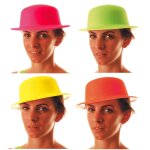 Party pro 865521, chapeau melon fluo plastique (x1)