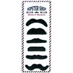 Party pro 865532, set de 6 moustaches party noires