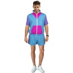 Party pro 865802, dguisement ensemble sport 80's avec short, rose / bleu